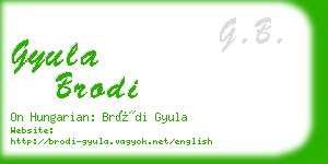 gyula brodi business card
